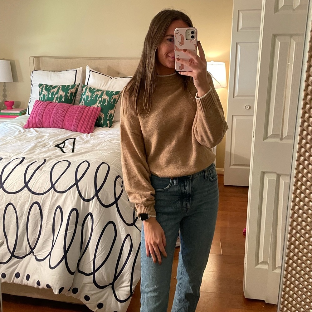 H&M White Trim Sweater